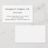 Schlichte Agent-Visitenkarte Visitenkarte (Vorne/Hinten)