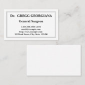 Schlichte Allgemeine Visitenkarte für Chirurgen (Vorne/Hinten)