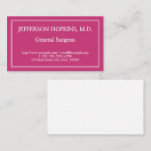 Schlichte Allgemeine Visitenkarte für Chirurgen (Vorne/Hinten)