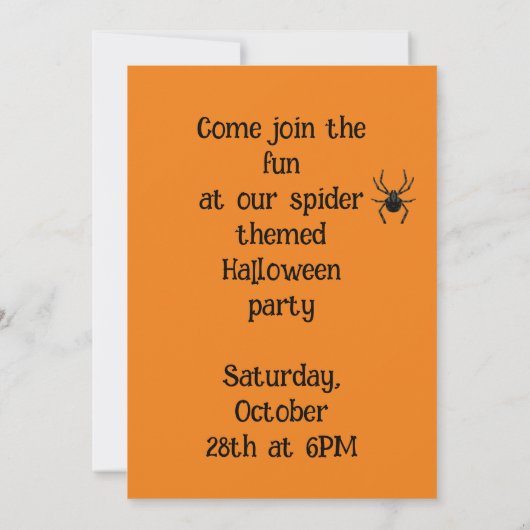 Schlichte Alte Spinne Einladung (Rückseite)