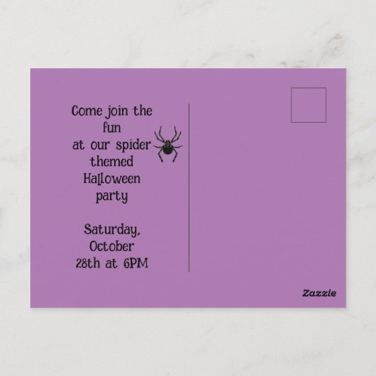 Schlichte Alte Spinne Postkarte (Rückseite)