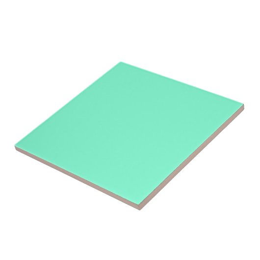 Schlichte Aqua Blue Solid Color Tile Fliese (Seite)