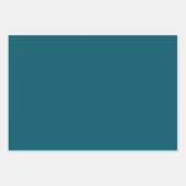 Schlichte aquamarine Pfau in fester Farbe Geschenkpapier Set (Vorderseite 3)