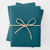 Schlichte aquamarine Pfau in fester Farbe Geschenkpapier Set (Beispiel)