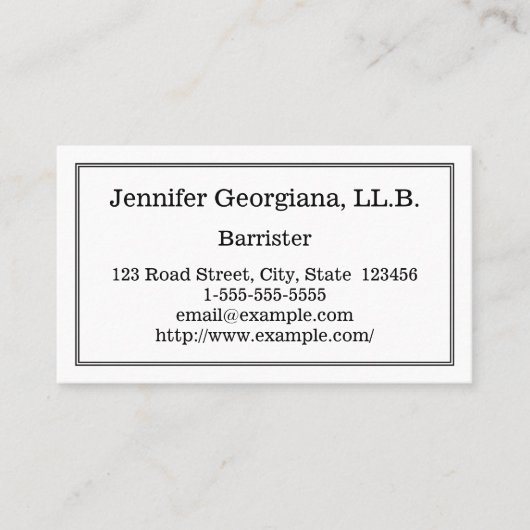 Schlichte Barrier-Visitenkarte Visitenkarte (Vorderseite)