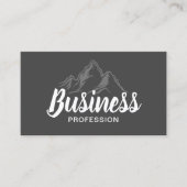 Schlichte Berglogo-Typografie Dunkelgrau Visitenkarte (Vorderseite)