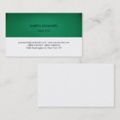 Schlichte Beruflich-grüne White-Business-Karte Visitenkarte (Vorne/Hinten)