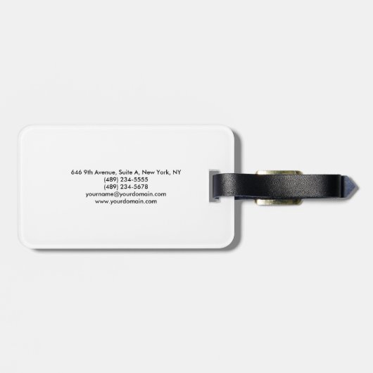 Schlichte Berufliche Kreation Gepäckanhänger (Rückseite horizontal)