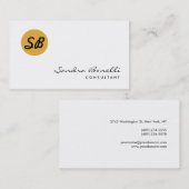 Schlichte Berufliche Monogram-Visitenkarte Visitenkarte (Vorne/Hinten)