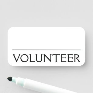 Schlichte, Berufliche Namensmarke "VOLUNTEER" Namensschild