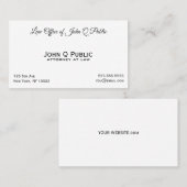 Schlichte Berufliche Rechtsanwaltskanzlei Visitenkarte (Vorne/Hinten)