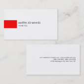 Schlichte Berufliche Red White Profile Business Ca Visitenkarte (Vorne/Hinten)