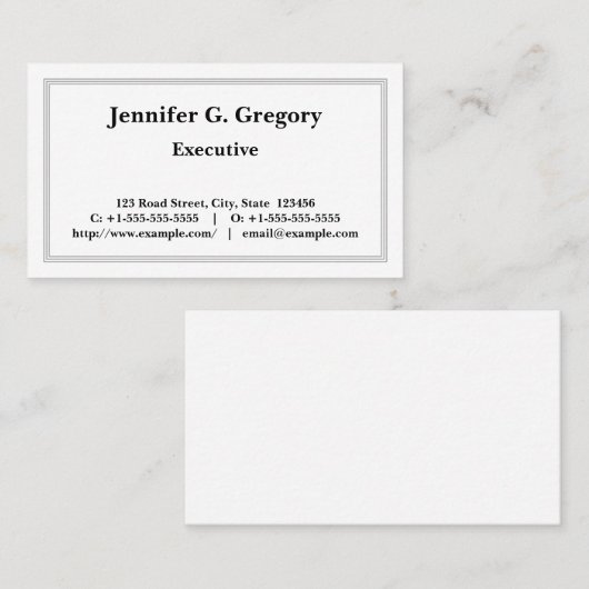 Schlichte Berufliche Visitenkarte (Vorne/Hinten)