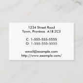 Schlichte Berufliche Visitenkarte (Rückseite)