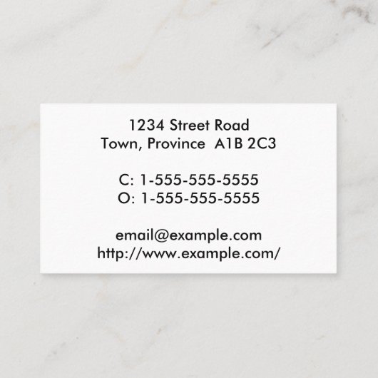 Schlichte Berufliche Visitenkarte (Rückseite)