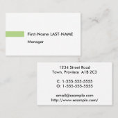 Schlichte Berufliche Visitenkarte (Vorne/Hinten)