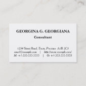 Schlichte Berufliche Visitenkarte (Vorderseite)