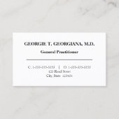 Schlichte Berufliche Visitenkarte (Vorderseite)