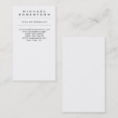 Schlichte Berufliche Visitenkarte für das vertikal (Vorne/Hinten)