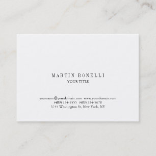 Schlichte Berufliche White Business Card Visitenkarte