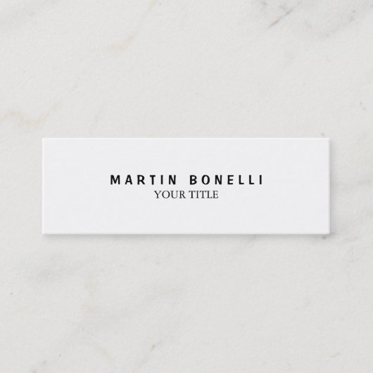 Schlichte Berufliche White Mini Business Card Mini Visitenkarte (Vorderseite)