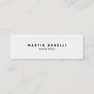 Schlichte Berufliche White Mini Business Card Visitenkarte