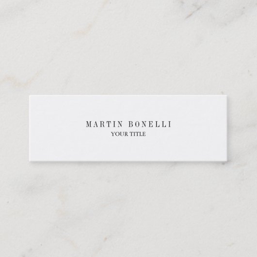 Schlichte Berufliche White Mini Business Card Visitenkarte (Vorderseite)