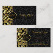 Schlichte Black and Gold Damaskus Visitenkarte (Vorne/Hinten)