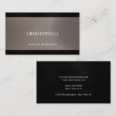 Schlichte Black Beige-Visitenkarte Visitenkarte (Vorne/Hinten)