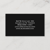 Schlichte Black Business Card Visitenkarte (Rückseite)