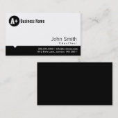 Schlichte Black Dot Chauffeur Business Card Visitenkarte (Vorne/Hinten)