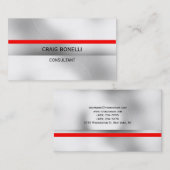 Schlichte Black Gray Red White Strip Visitenkarte (Vorne/Hinten)
