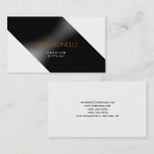 Schlichte Black Gray White Strip Visitenkarte (Vorne/Hinten)