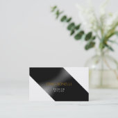 Schlichte Black Gray White Strip Visitenkarte (Stehend Vorderseite)