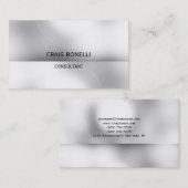 Schlichte Black Gray White Strip Visitenkarte (Vorne/Hinten)