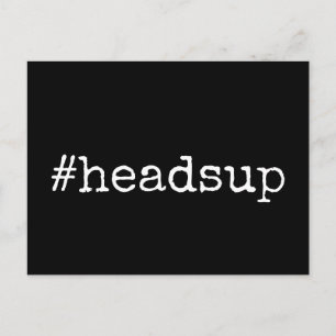 Schlichte Black Hashtag Headsup Postkarte