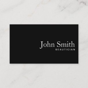 Schlichte Black QR Code Beautician Business Card Visitenkarte