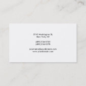 Schlichte Black & White Consultant-Visitenkarte Visitenkarte (Rückseite)