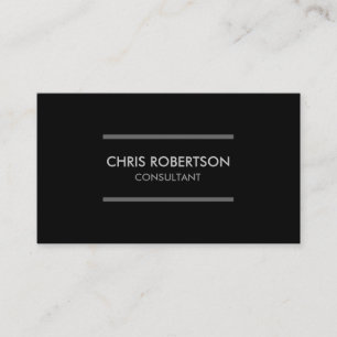 Schlichte Black & White Gray Consultant Business C Visitenkarte