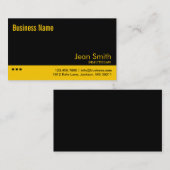 Schlichte Black & Yellow Beautician-Visitenkarte Visitenkarte (Vorne/Hinten)