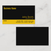 Schlichte Black & Yellow Optician Business Card Visitenkarte (Vorne/Hinten)