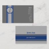 Schlichte blaue u. graue Geschäfts-Karte Visitenkarte (Vorne/Hinten)