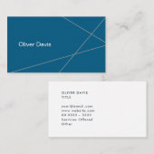 Schlichte Blue Business Card Visitenkarte (Vorne/Hinten)