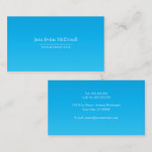Schlichte Blue Business Card Visitenkarte (Vorne/Hinten)