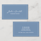 Schlichte Blue Veterinary Dentist Business Card Visitenkarte (Vorne/Hinten)