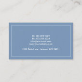 Schlichte Blue Veterinary Dentist Business Card Visitenkarte (Rückseite)