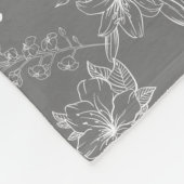 Schlichte Blume Muster 01b. Gray BG Fleecedecke (Ecke)