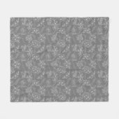 Schlichte Blume Muster 01b. Gray BG Fleecedecke (Vorderseite (Horizontal))