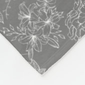Schlichte Blume Muster 01b. Gray BG Fleecedecke (Ecke)