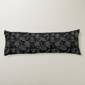 Schlichte Blume Muster 01b Schwarze BG Seitenschläferkissen (Rückseite)